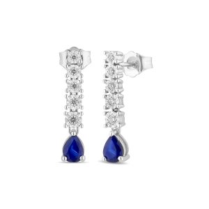 Orecchini Bliss Donna Rugiada Colors in Oro bianco Zaffiro blu 0.80 Ct 20114542 - 20114542